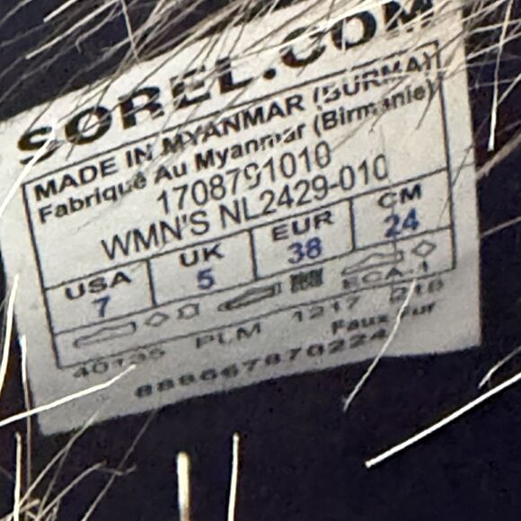 Sorel Women Joan Of Arctic Waterproof Boots Black, Quarry NL2429-010 Size 7 - Picture 9 of 12